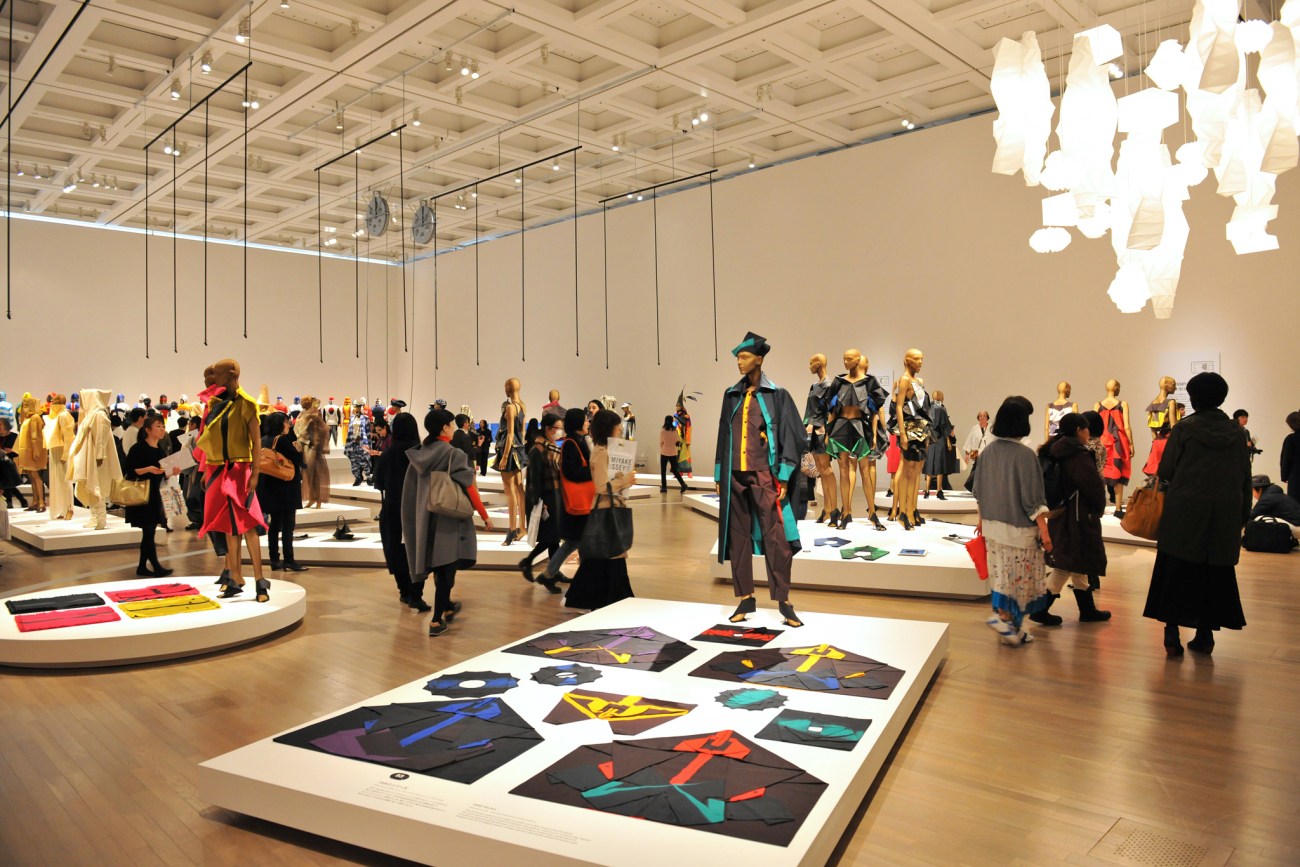 Inside the Issey Miyake Exhibition at the National Art Center in Tokyo.