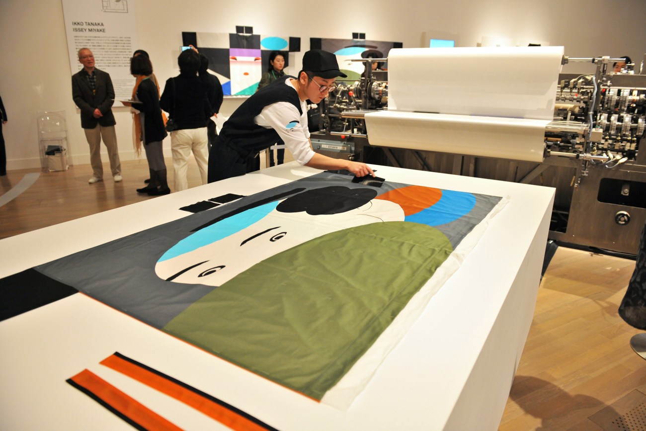 Inside the Issey Miyake Exhibition at the National Art Center in Tokyo.