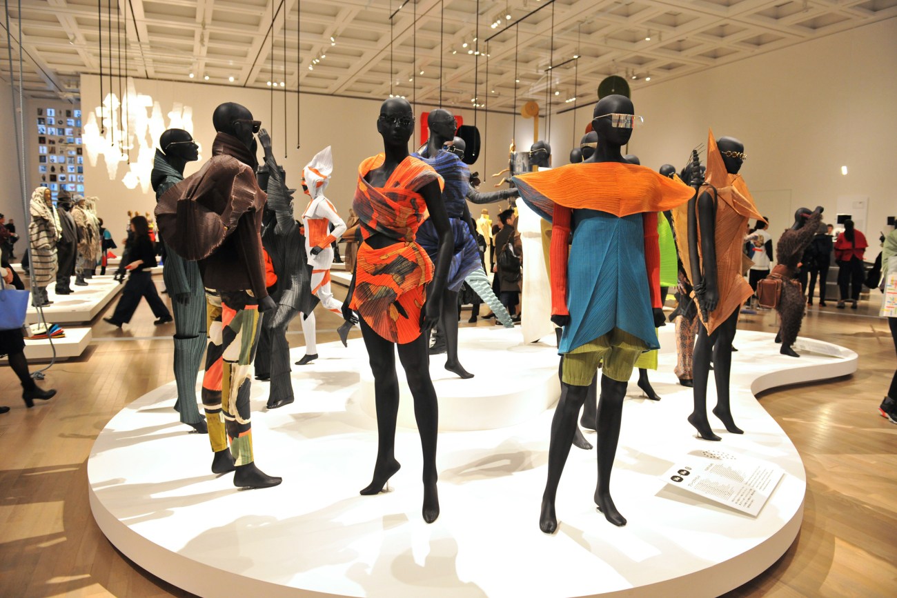 Inside the Issey Miyake Exhibition at the National Art Center in Tokyo.