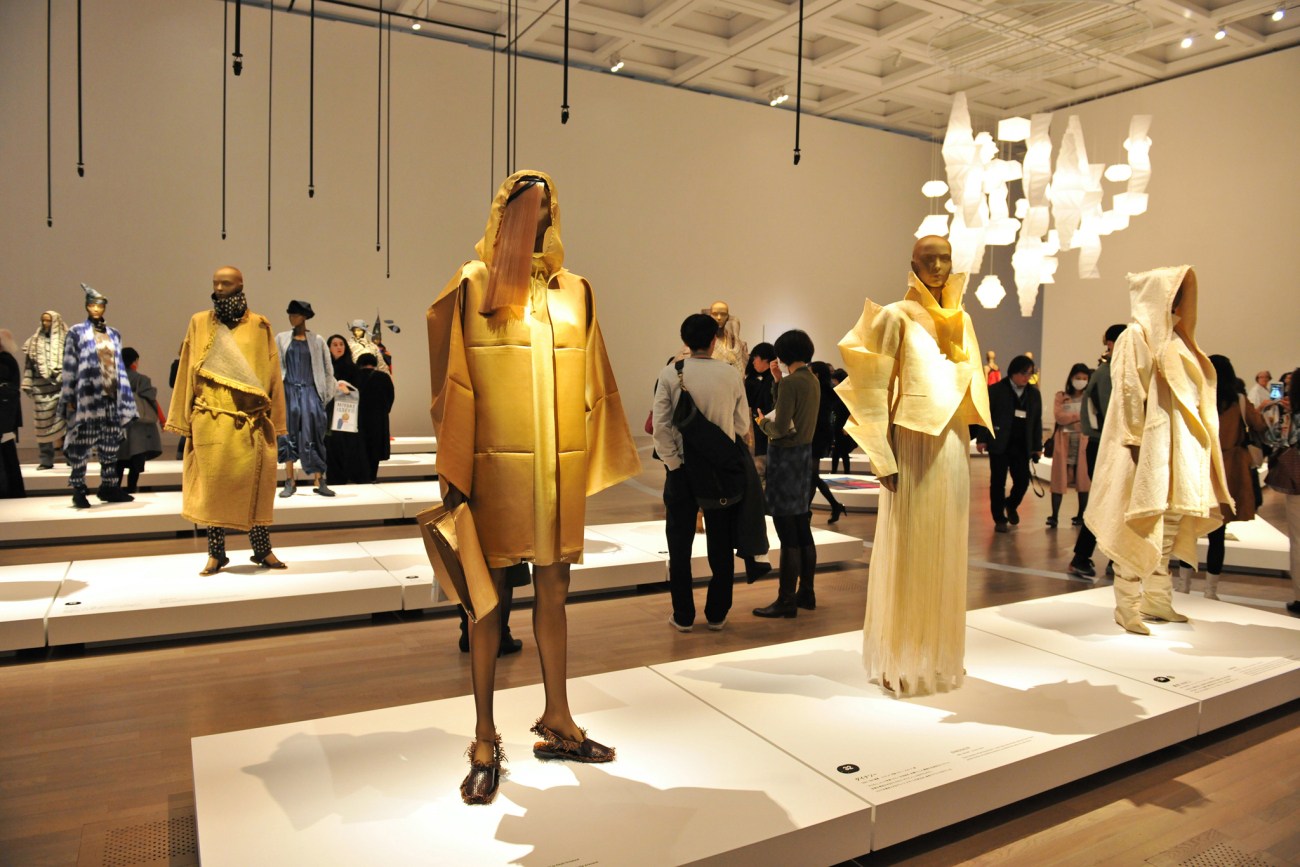 Inside the Issey Miyake Exhibition at the National Art Center in Tokyo.