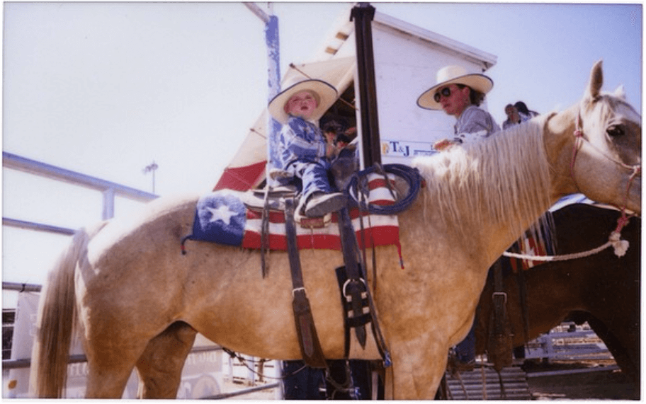 #TenSleep, #Wyoming 4th of July Rodeo. This tiny cowboy is 2 years old (or less!)
