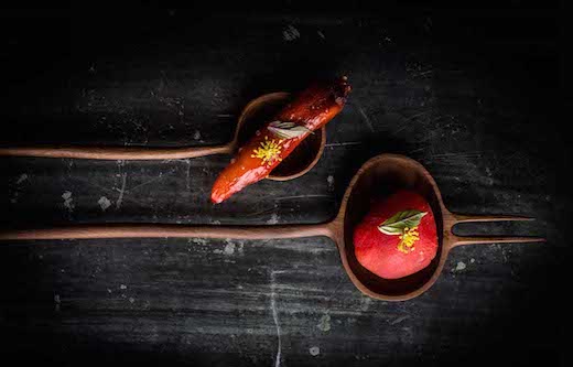 sculptured walnut spoon by Julian Watts
