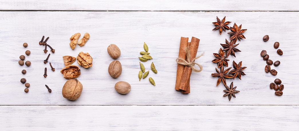 Spices For Mulled Wine Glintwine On Wooden Background