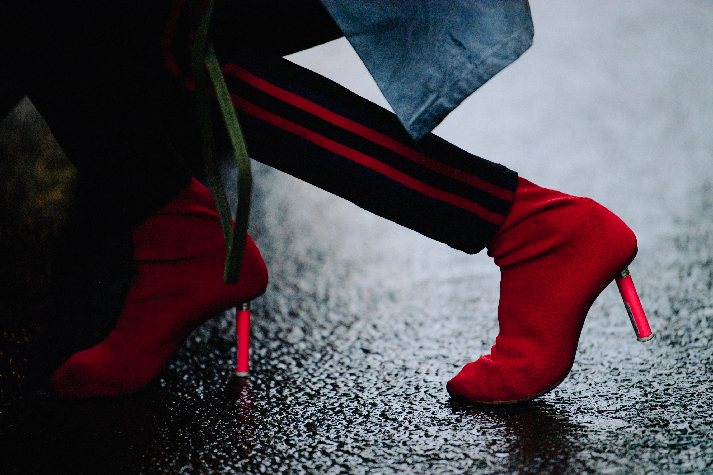 Woman wearing red heels